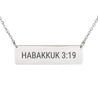 Load image into Gallery viewer, Habakkuk 3:19 Engraved Necklace - Strength Religious Pendant for Women
