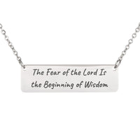 Load image into Gallery viewer, The Fear of the Lord Is the Beginning of Wisdom Necklace, Proverbs 9_10 Bible Verse Gift for Her
