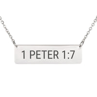 Load image into Gallery viewer, 1 Peter 1:7 Necklace - Faith Bible Scripture Gift for Mom
