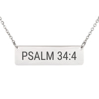 Load image into Gallery viewer, Psalm 34_4 Engraved Necklace - Courage Christian Gift for Sister
