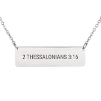 Load image into Gallery viewer, 2 Thessalonians 3:16 Necklace - Self Care Gift, Peace Bible Verse Pendant
