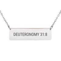 Load image into Gallery viewer, Deuteronomy 31:8 Necklace - Courage Religious Pendant, Deployment Gift
