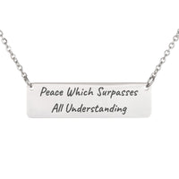 Load image into Gallery viewer, Peace Which Surpasses All Understanding Necklace - Philippians 4:7, Dainty Scripture Pendant for Sister
