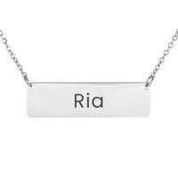 Load image into Gallery viewer, Ria Necklace – Custom Name Horizontal Bar Necklace for Women
