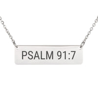 Load image into Gallery viewer, Psalm 91:7 Necklace - Military Wife Gift, Dainty Protection Religious Jewelry
