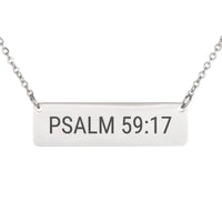 Load image into Gallery viewer, Psalm 59:17 Necklace - Strength Bible Verse Gift for Sister
