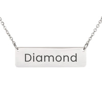 Load image into Gallery viewer, Diamond Necklace – Custom Name Horizontal Bar Necklace for Women
