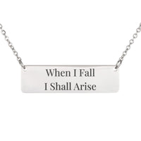 Load image into Gallery viewer, When I Fall I Shall Arise Engraved Necklace - Recovery Gift, Micah 7:8 Perseverance Bible Pendant
