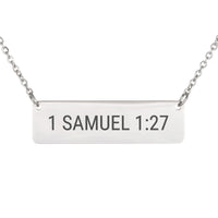 Load image into Gallery viewer, 1 Samuel 1:27 Necklace - Minimalist Mother's Day Scripture Jewelry, New Mom Gift
