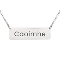 Load image into Gallery viewer, Caoimhe Necklace – Custom Name Horizontal Bar Necklace for Women

