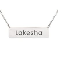 Load image into Gallery viewer, Lakesha Necklace – Custom Name Horizontal Bar Necklace for Women
