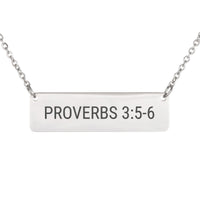 Load image into Gallery viewer, Proverbs 3:5-6 Bar Necklace - Trust Bible Scripture Gift for Daughter
