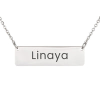 Load image into Gallery viewer, Linaya Necklace – Personalized Name Chain - Custom Horizontal Bar Necklace for Women
