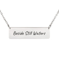 Load image into Gallery viewer, Beside Still Waters Necklace, Peace Scripture Pendant Psalm 23:2 - Calming Gift for Her
