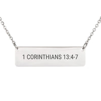 Load image into Gallery viewer, 1 Corinthians 13:4-7 Necklace - Anniversary Gift, Minimalist Love Scripture Pendant
