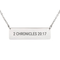 Load image into Gallery viewer, 2 Chronicles 20_17 Necklace - New Job Gift, Courage Scripture Pendant
