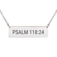 Load image into Gallery viewer, Psalm 118_24 Engraved Necklace - Gift for Graduate, Graduation Religious Jewelry
