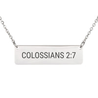 Load image into Gallery viewer, Colossians 2:7 Necklace - Church Gift, Minimalist Faith Christian Jewelry
