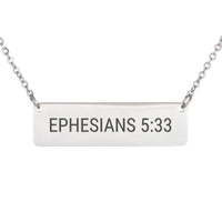 Load image into Gallery viewer, Ephesians 5:33 Necklace - Minimalist Wedding Christian Jewelry for Bride
