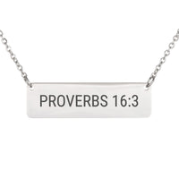 Load image into Gallery viewer, Proverbs 16:3 Necklace - Minimalist Trust Bible Verse Pendant, Confirmation Gift
