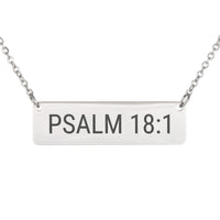 Load image into Gallery viewer, Psalm 18:1 Necklace - Minimalist Strength Christian Jewelry, Gift for Hard Times
