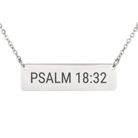 Load image into Gallery viewer, Psalm 18:32 Necklace - Strength Religious Pendant, Encouragement Gift
