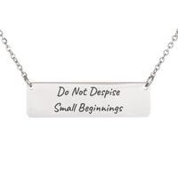 Load image into Gallery viewer, Do Not Despise Small Beginnings Necklace, New Beginnings Religious Pendant Zechariah 4:10 - Fresh Start Gift
