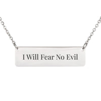 Load image into Gallery viewer, I Will Fear No Evil Bar Necklace - Psalm 23:4, Dainty Courage Bible Scripture Jewelry for Mom
