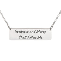 Load image into Gallery viewer, Goodness and Mercy Shall Follow Me Necklace, Blessing Bible Pendant Psalm 23:6 - Gift for Daughter
