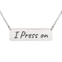 Load image into Gallery viewer, I Press on Necklace, Philippians 3:14 Perseverance Religious Gift for Her

