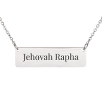 Load image into Gallery viewer, Jehovah Rapha Bar Necklace - Exodus 15:26 Healing Bible Jewelry, Surgery Recovery Gift

