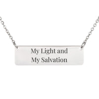 Load image into Gallery viewer, My Light and My Salvation Necklace - Psalm 27:1 Courage Scripture Jewelry, First Day Gift
