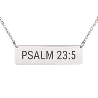 Load image into Gallery viewer, Psalm 23:5 Necklace - Loss of Loved One Gift, Minimalist Comfort Religious Pendant

