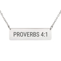 Load image into Gallery viewer, Proverbs 4_1 Engraved Necklace, Gift for Sister - Family Bible Pendant
