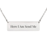 Load image into Gallery viewer, Here I Am Send Me Necklace, Appreciation Bible Pendant Isaiah 6:8 - Volunteer Gift
