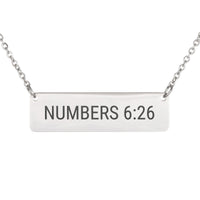 Load image into Gallery viewer, Numbers 6:26 Bar Necklace - Self Care Gift, Minimalist Peace Christian Jewelry
