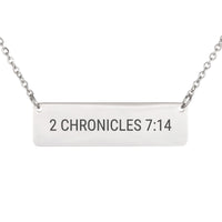 Load image into Gallery viewer, 2 Chronicles 7_14 Bar Necklace - Healing Christian Jewelry, Get Well Gift
