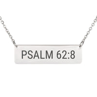 Load image into Gallery viewer, Psalm 62_8 Necklace - Peace Bible Scripture Jewelry, Self Care Gift
