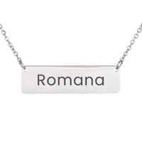 Load image into Gallery viewer, Romana Necklace – Personalized Name Chain - Custom Horizontal Bar Necklace for Women
