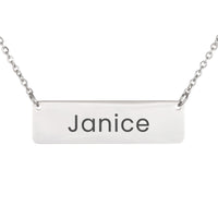 Load image into Gallery viewer, Janice Necklace – Personalized Name Chain - Custom Horizontal Bar Necklace for Women

