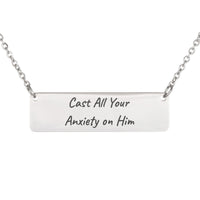 Load image into Gallery viewer, Cast All Your Anxiety on Him Necklace - 1 Peter 5:7, Minimalist Peace Bible Scripture Jewelry for Women
