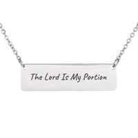 Load image into Gallery viewer, The Lord Is My Portion Necklace - Hope Bible Scripture Gift for Women, Lamentations 3:24
