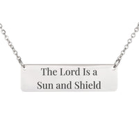 Load image into Gallery viewer, The Lord Is a Sun and Shield Bar Necklace - Blessing Bible Jewelry for Mom, Psalm 84:11
