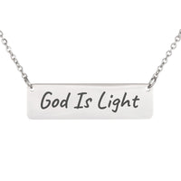 Load image into Gallery viewer, God Is Light Engraved Necklace - Christmas Gift, 1 John 1:5 Inspirational Christian Pendant
