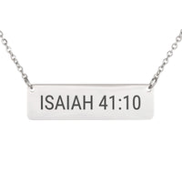Load image into Gallery viewer, Isaiah 41:10 Engraved Necklace - Courage Scripture Gift for Sister
