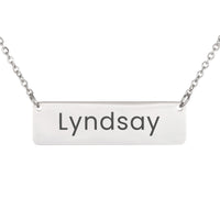 Load image into Gallery viewer, Lyndsay Necklace – Custom Name Horizontal Bar Necklace for Women
