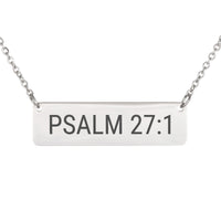 Load image into Gallery viewer, Psalm 27:1 Necklace - Survivor Gift, Minimalist Strength Scripture Pendant

