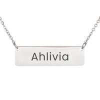Load image into Gallery viewer, Ahlivia Necklace – Custom Name Horizontal Bar Necklace for Women
