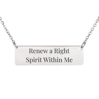 Load image into Gallery viewer, Renew a Right Spirit Within Me Necklace, Psalm 51:10 Forgiveness Religious Pendant for Daughter
