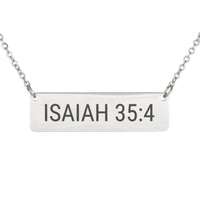 Load image into Gallery viewer, Isaiah 35_4 Necklace - Brave Gift for Women, Minimalist Courage Bible Scripture Jewelry
